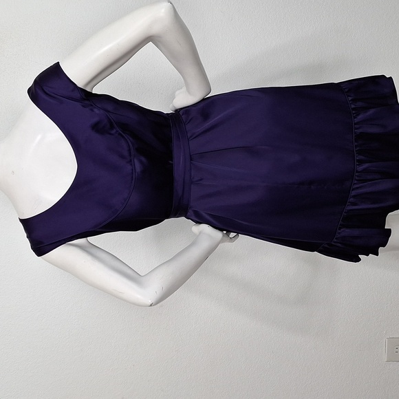 Gianni Bini NEW Purple Romantic Glam Cocktail Belted Ruffle Preppy Dress Size 10 - Picture 9 of 14